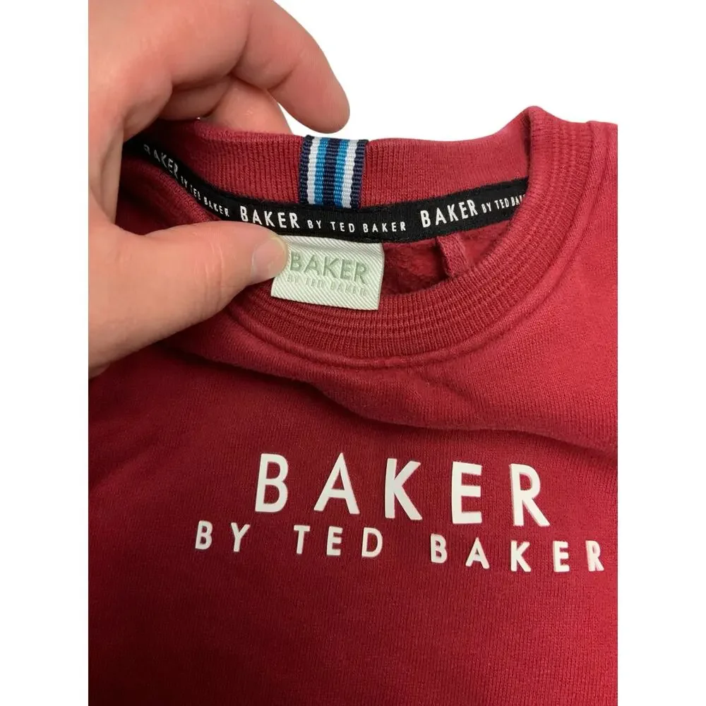 Ted Baker Kids 2PC Sweatsuit Set Red Jogger Pants Sweatshirt 4-5Y Playwear